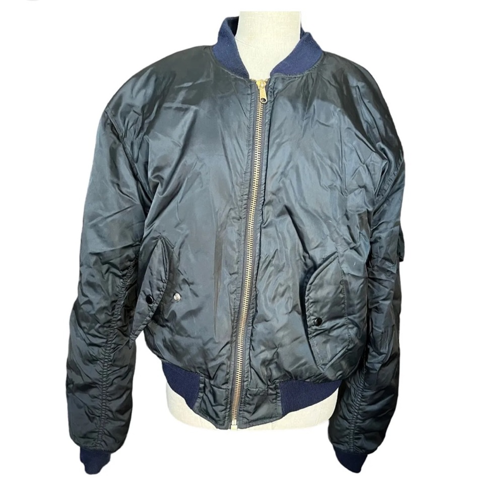 MA-1 Flight Jacket Military Bomber Coat Reversible Orange MA1 Army Air Force